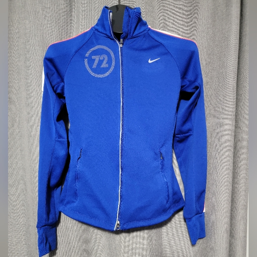 Nike Running Zip-Up Jacket Reflective Blue and White XS